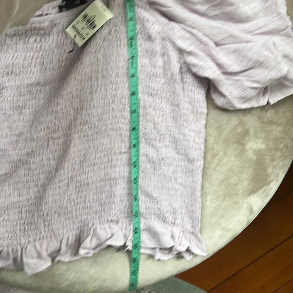 Express NWT Puff Sleeve Lavender Smock Top Blouse XL